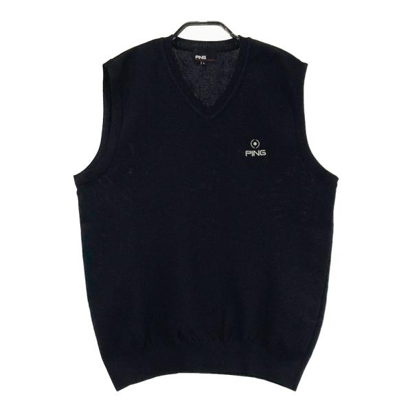 PING ピン 2023年モデル Vネック ニットベスト ブラック系 L ゴルフ