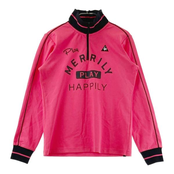 LE COQ GOLF ルコックゴルフ ハーフジップ長袖Tシャツ ピンク系 L