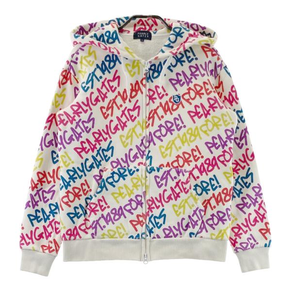 PEARLY GATES パーリーゲイツ 裏起毛 スウェット ジップパーカー 総柄