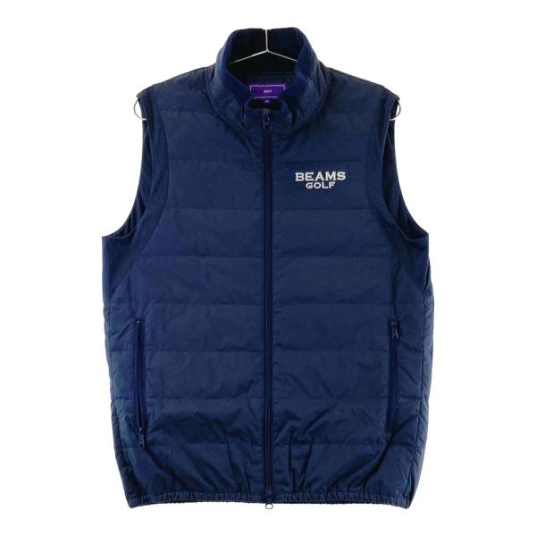 BEAMS GOLF ビームスゴルフ  ダウン ジップベスト パッカブル  ネイビー系 M ゴルフウェア メンズ