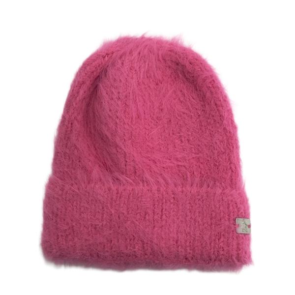 【新品】MUNSING WEAR マンシングウェア  ファー ニット帽  ピンク系 F ゴルフウェア