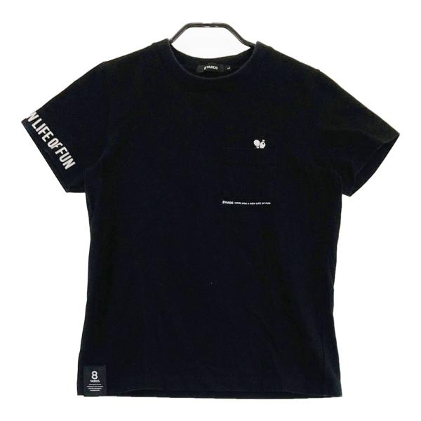 8YARDS ハチヤーズ 半袖Tシャツ ブラック系 L ゴルフウェア レディース