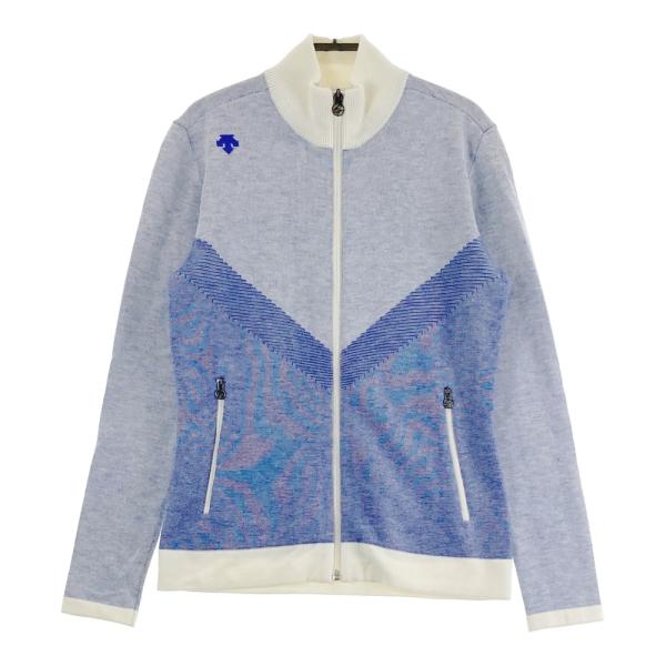 DESCENTE GOLF デサントゴルフ ニット ジップジャケット ブルー系 S