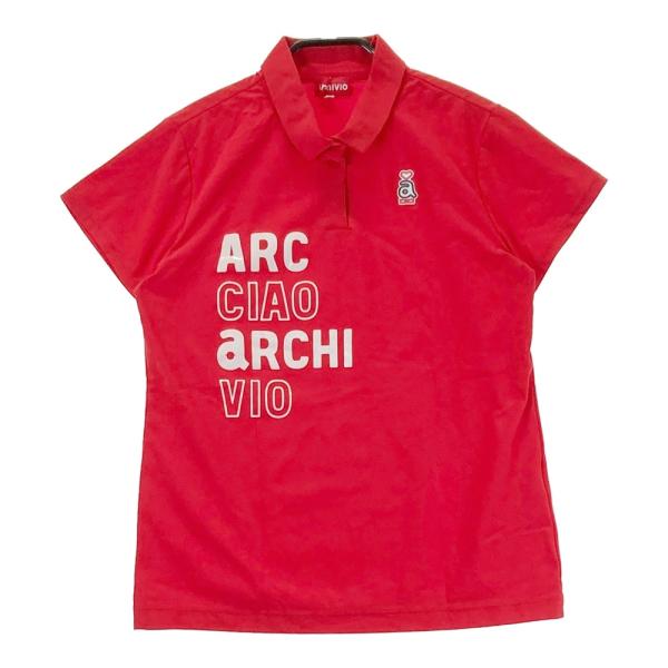 ARCHIVIO アルチビオ ロゴプリント 半袖ポロシャツ レッド系 38 ゴルフ