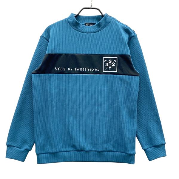 サイズ：L SY32 BY SWEET YEARS GOLF エスワイサーティトゥ  モックネック 長袖ニットセーター  ブルー系 [240101615480] ゴルフウェア メンズ ストスト SY32 BY SWEET YEARS GOLF エスワイサーティトゥ モックネック 長袖