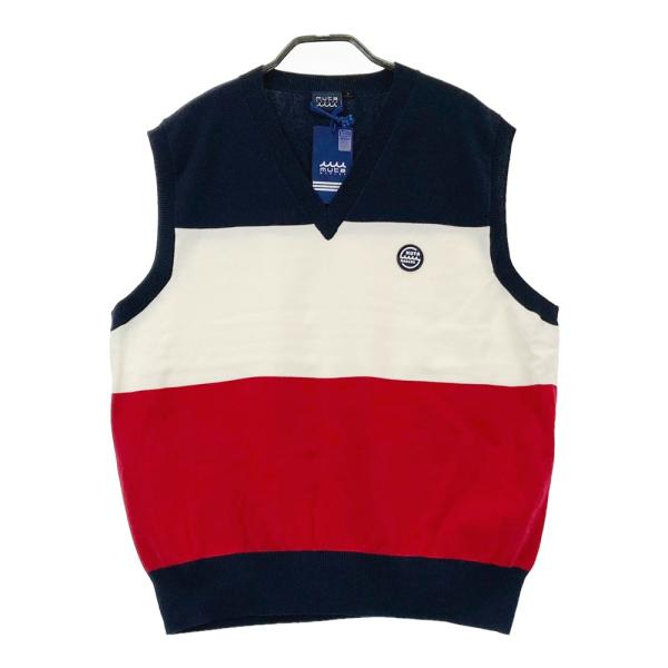 新品】MUTA MARINE ムータマリン Vネック ニットベスト ネイビー系 7