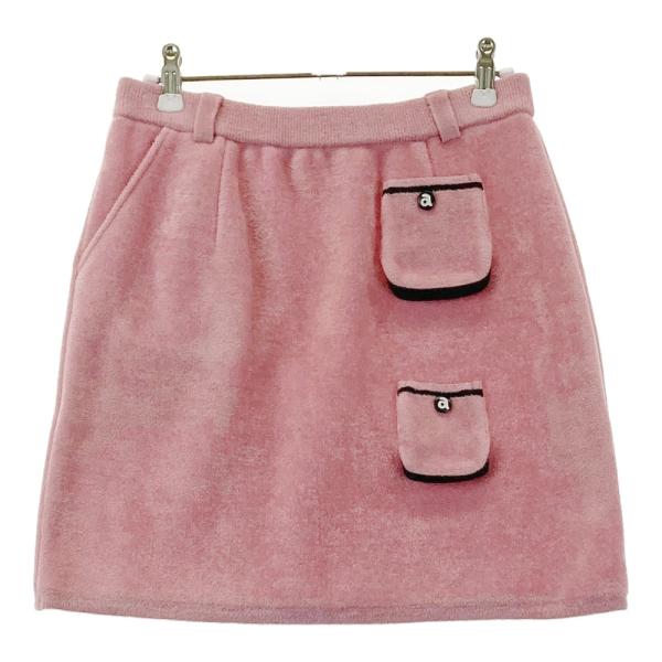 ARCHIVIO アルチビオ ベロアモールニットスカート ピンク系 38 ゴルフ
