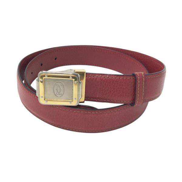 Cartier カルティエ サントス マストライン レザー ベルト ボルドー Cartier（カルティエ） マストライン サントス ベルト レザー メタル