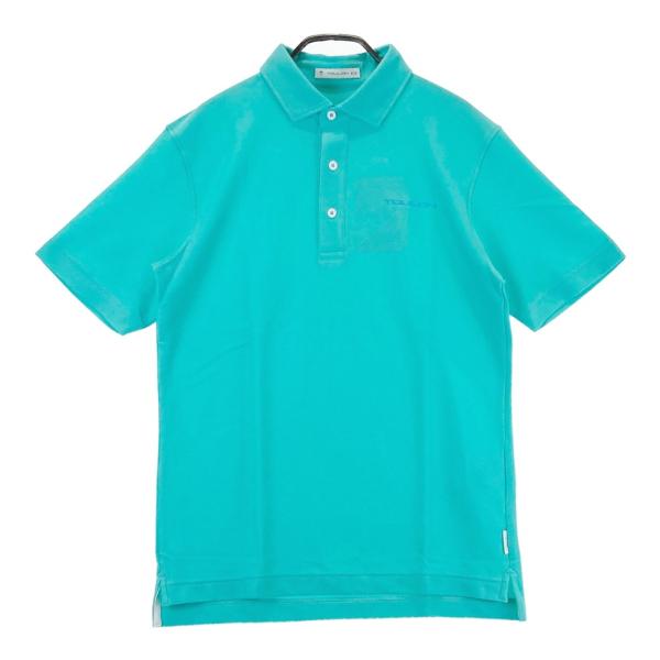 【新品】TOULON(SS)  半袖ポロシャツ  ブルー系 M ゴルフウェア メンズ