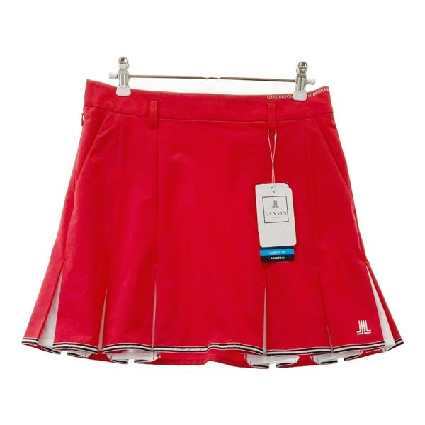 【新品】LANVIN SPORT ランバン スポール  プリーツスカート  レッド系 M ゴルフウェア レディース