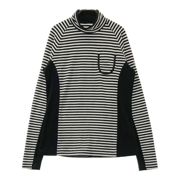 LANVIN SPORT ランバン スポール  ハイネック 長袖Tシャツ ボーダー柄 ブラック系 38 ゴルフウェア レディース