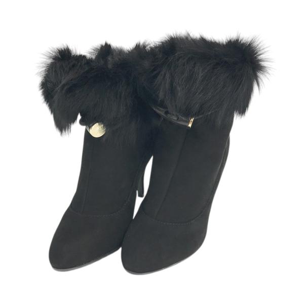 GIUSEPPE ZANOTTI DESIGN ジュゼッペ ザノッティ デザイン ショートブーツ ファー ブラック系 35 1/2 レディース