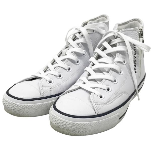 【新品】PEARLY GATES converseコラボ スニーカー ホワイト PEARLY GATES パーリーゲイツ ×CONVERSE 33500250 ハイカット ゴルフ
