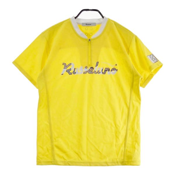 サイズ：4 RUSSELUNO ラッセルノ  ハーフジップ 半袖Tシャツ ルチャ  イエロー系 [240101651172] ゴルフウェア メンズ ストスト RUSSELUNO ラッセルノ ハーフジップ 半袖Tシャツ ルチャ イエロー系 4