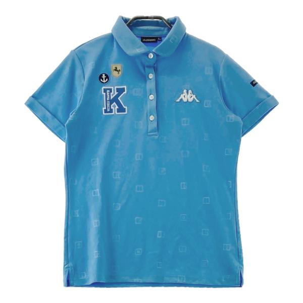 KAPPA GOLF カッパゴルフ  半袖ポロシャツ 総柄 ブルー系 L ゴルフウェア レディース