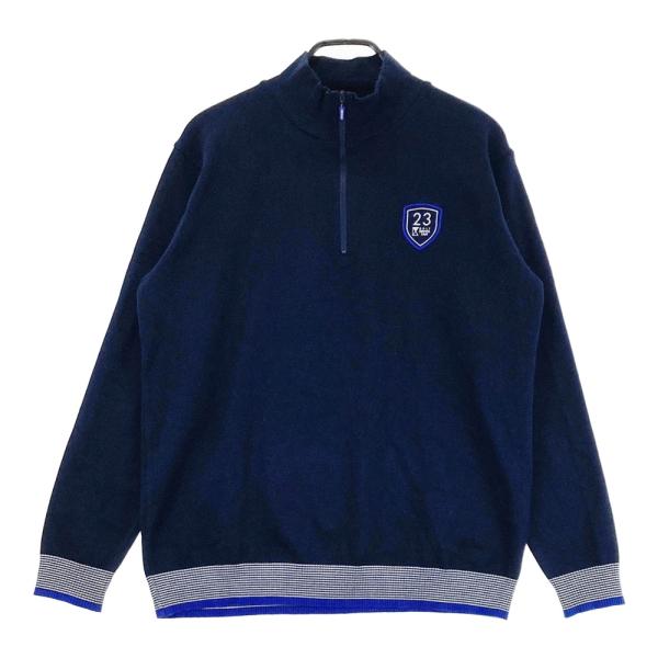 23区GOLF ニジュウサンクゴルフ ハーフジップ ニットセーター ネイビー 