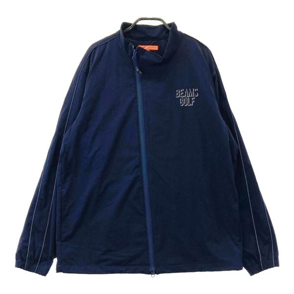 サイズ：L BEAMS GOLF ビームスゴルフ  蓄熱 ナイロン ジップジャケット  ネイビー系 [240101660065] ゴルフウェア メンズ ストスト BEAMS GOLF（ビームス ゴルフ） 蓄熱 ナイロン ジップジャケット