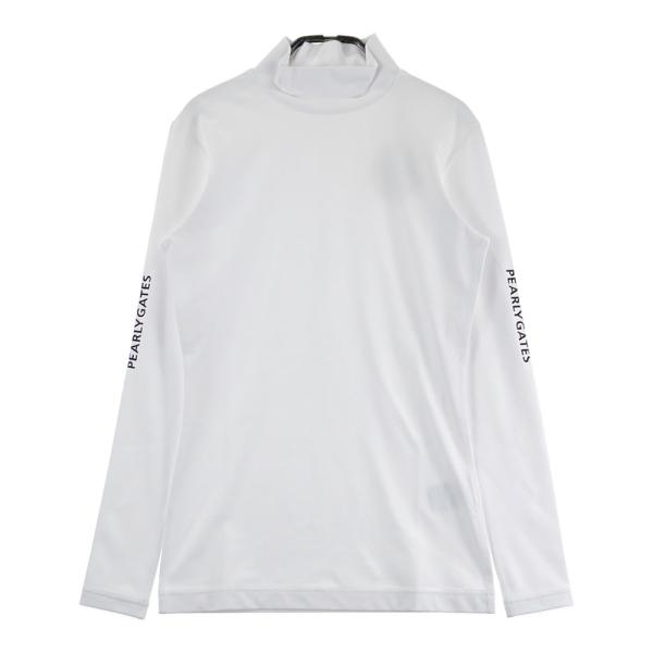 サイズ：0 PEARLY GATES パーリーゲイツ  モックネック長袖Tシャツ  ホワイト系 [240101662263] ゴルフウェア レディース ストスト PEARLY GATES（パーリーゲイツ） 【美品】PEARLY GATES モックネック