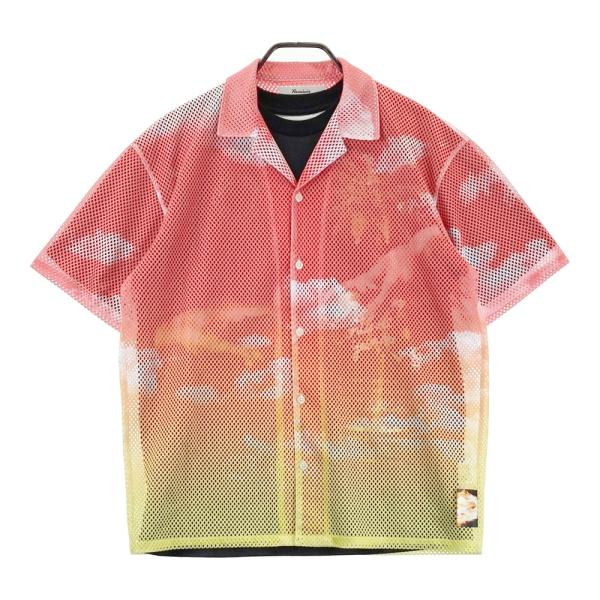 サイズ：4 RUSSELUNO ラッセルノ  メッシュ半袖シャツ Tシャツセット グラデーション柄 ピンク系 [240101666737] ゴルフウェア メンズ ストスト Russeluno（ラッセルノ） メッシュ半袖シャツ Tシャツセット