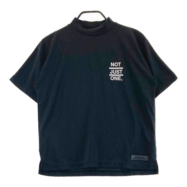 RUFFLOG バックプリント モックネック RUFFLOG ラフロッグ モックネック半袖Tシャツ ブラック系 S ゴルフ