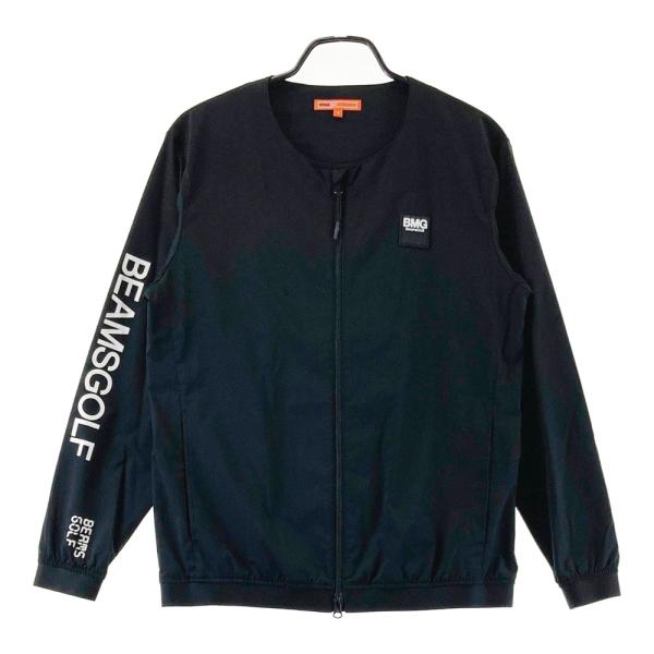BEAMS GOLF ビームスゴルフ ノーカラー ジップジャケット ブラック系 S