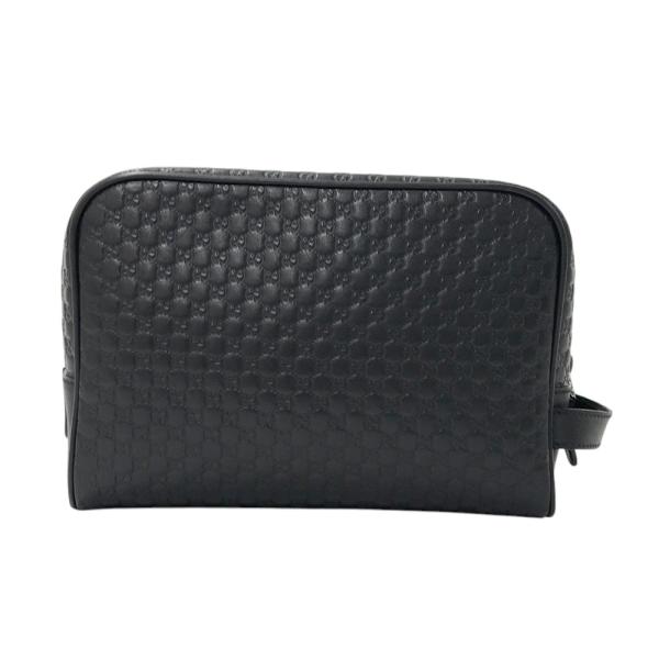 GUCCI グッチ 419775 セカンドバッグ ポーチ シマ GGロゴ ブラック系