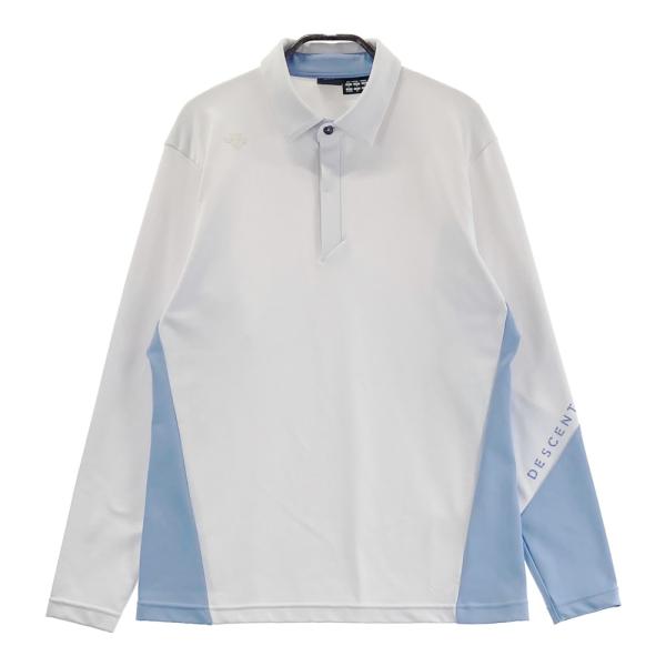 DESCENTE GOLF デサントゴルフ バイカラー 長袖ポロシャツ ホワイト系