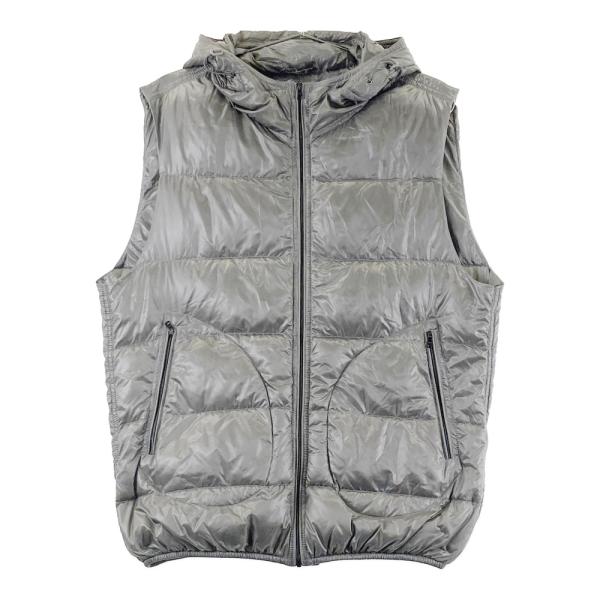 美品 ヘルノ ダウンベスト フード付き グレー 高級グースダウン 40サイズ HERNO ヘルノ 77785-76064-8 パッカブル ライトダウンベスト グレー系