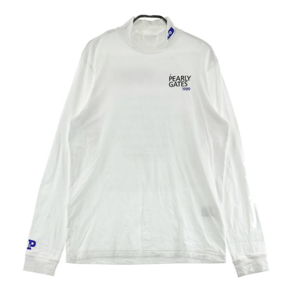 サイズ：5 PEARLY GATES パーリーゲイツ 2025年モデル ハイネック 長袖Tシャツ  ホワイト系 [240101644416] ゴルフウェア メンズ ストスト PEARLY GATES（パーリーゲイツ） 2025年モデル ハイネック 長袖Tシャツ