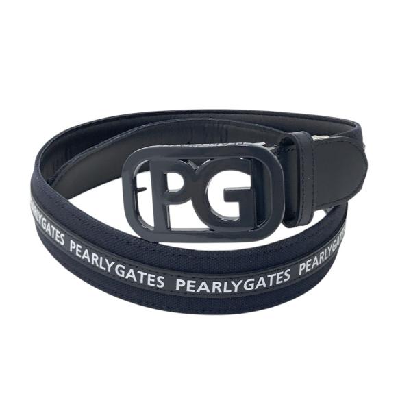 PEARLY GATES ゴルフベルト ネイビー FR　新品未使用　ショッパー付 PEARLY GATES パーリーゲイツ ロゴバックルベルト ネイビー系 ゴルフ