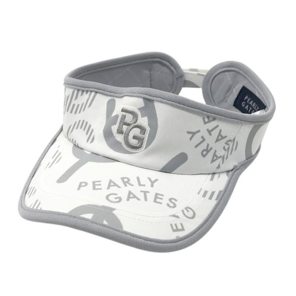 専用❣️未使用に近い❣️PEARLY GATESパーリーゲイツ 美品】PEARLY GATES パーリーゲイツ サンバイザー 総柄 ホワイト系 FR