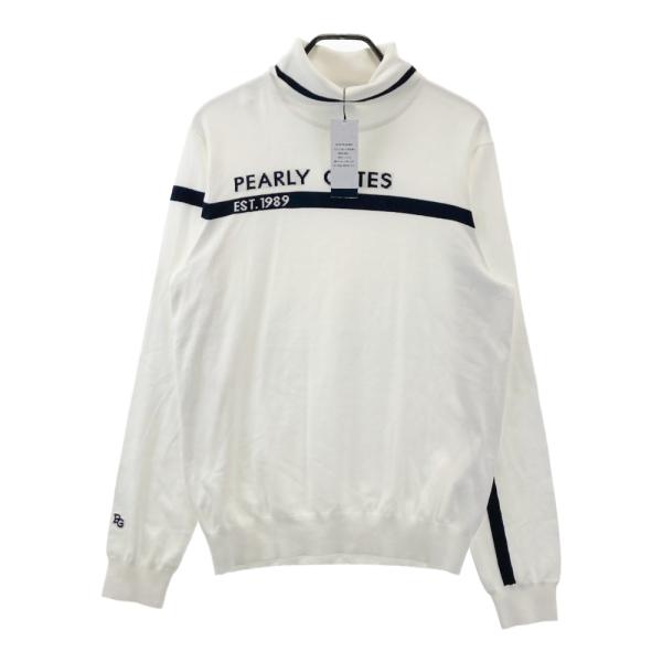 サイズ：7 PEARLY GATES パーリーゲイツ  タートルネック ニットセーター  ホワイト系 [240101685813] ゴルフウェア メンズ ストスト PEARLY GATES（パーリーゲイツ） 【新品】PEARLY GATES タートルネック