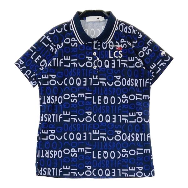 新品】LE COQ GOLF ルコックゴルフ 半袖ポロシャツ 総柄 ネイビー系 M