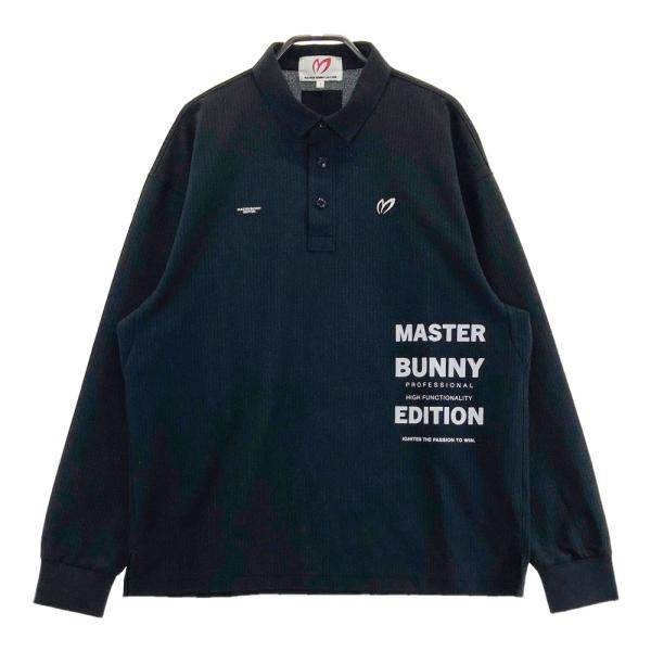 サイズ：4 MASTER BUNNY EDITION マスターバニーエディション 2024年モデル 長袖ポロシャツ  ブラック系 [240101687570] ゴルフウェア メンズ ストスト MASTER BUNNY EDITION（マスターバニーエディション） 2024年モデル