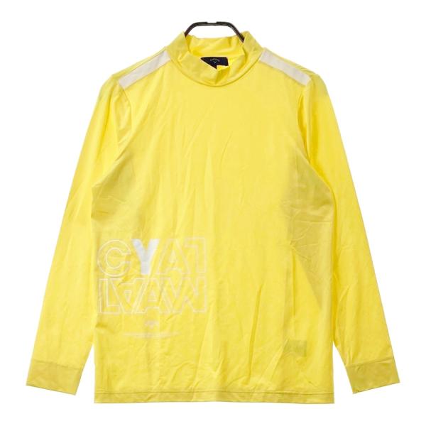 Callaway レディースシャツ Mサイズ イエロー サイン入り CALLAWAY キャロウェイ ハイネック長袖 Tシャツ イエロー系 LL ゴルフ