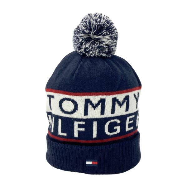 TOMMY HILFIGER GOLF トミー ヒルフィガーゴルフ  ニット帽  ネイビー系 56cm ゴルフウェア