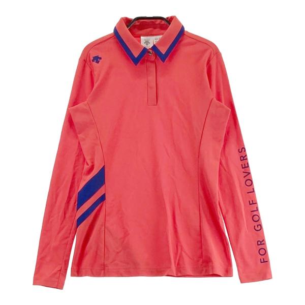 DESCENTE レディース ゴルフウェア ポロシャツ DESCENTE GOLF デサントゴルフ 長袖ポロシャツ レッド系 M ゴルフ