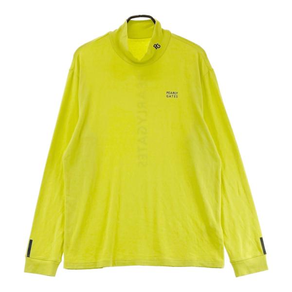 サイズ：7 PEARLY GATES パーリーゲイツ 2025年モデル ハイネック 長袖Tシャツ  グリーン系 [240101693634] ゴルフウェア メンズ ストスト PEARLY GATES パーリーゲイツ 2025年モデル ハイネック 長袖Tシャツ