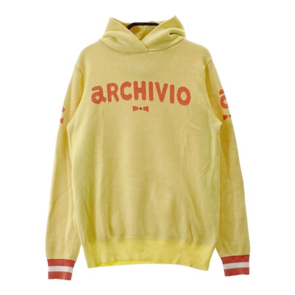 アルチビオ archivio ニットパーカー イエロー×ホワイト　サイズ[38] ARCHIVIO アルチビオ ニットパーカー イエロー系 38 ゴルフウェア