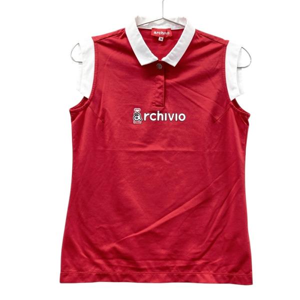 アルチビオ　ノースリーブポロシャツ　36 ARCHIVIO アルチビオ ノースリーブポロシャツ レッド系 36 ゴルフ