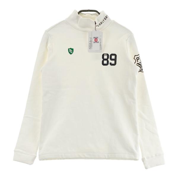 サイズ：0 PEARLY GATES パーリーゲイツ  裏起毛 モックネック長袖Tシャツ  ホワイト系 [240101695440] ゴルフウェア レディース ストスト PEARLY GATES（パーリーゲイツ） 【美品】PEARLY GATES 裏起毛 モック