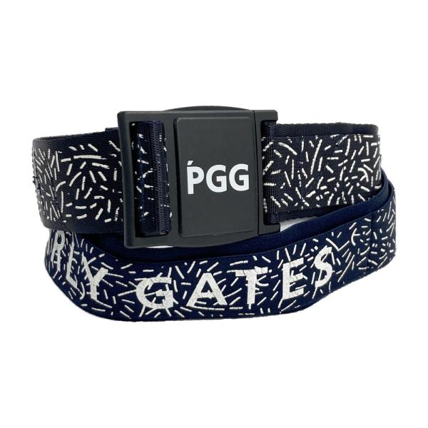 パーリーゲイツ PGG ゴルフベルト ネイビー×ホワイト 125cm PGG PEARLY GATES パーリーゲイツ ベルト ネイビー系 ゴルフウェア