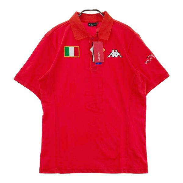 【新品】KAPPA GOLF カッパゴルフ  半袖ポロシャツ  レッド系 O ゴルフウェア メンズ