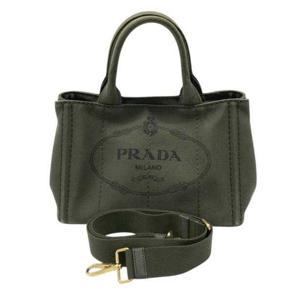 PRADA プラダ 204 2WAY ショルダーバッグ カナパミニ カーキ系