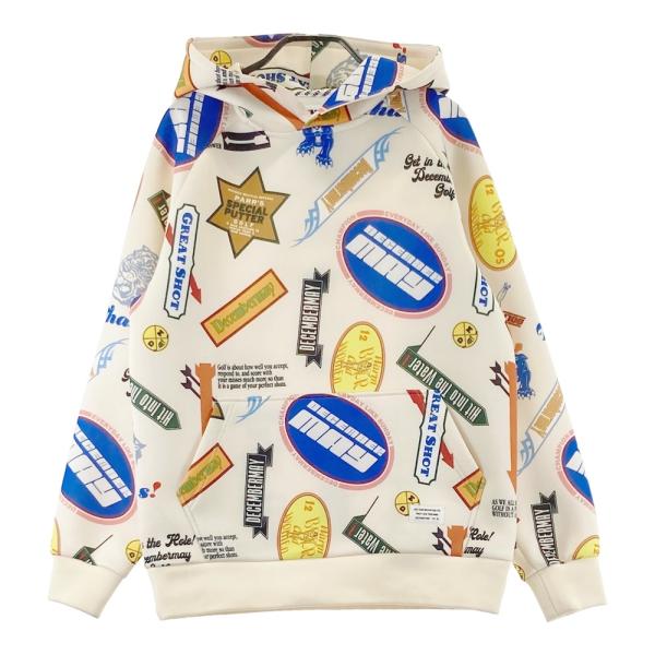 DECEMBERMAY ディセンバーメイ✨ パーカー ジャガード ゴルフウェア DECEMBERMAY ディセンバーメイ パーカー 総柄 ベージュ系 UNISEX1
