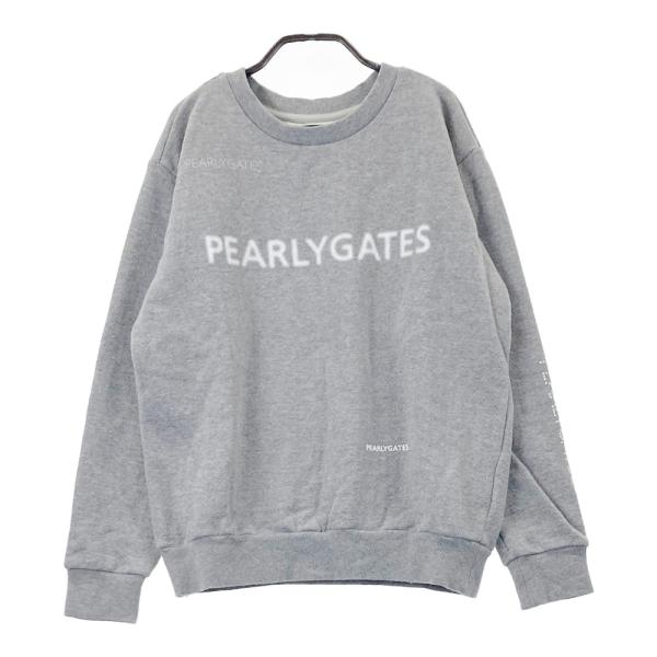 サイズ：1 PEARLY GATES パーリーゲイツ 2025年モデル 長袖スウェットトレーナー  グレー系 [240101699645] ゴルフウェア レディース ストスト PEARLY GATES パーリーゲイツ 2025年モデル 長袖スウェットトレーナー