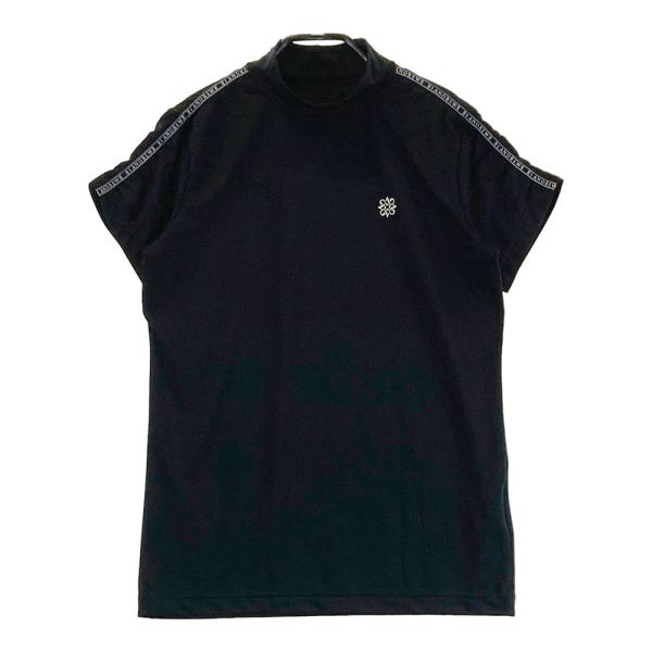 セントアンドリュース クロッシングロゴプリントモックネック半袖カットソー ST ANDREWS セントアンドリュース モックネック 半袖Tシャツ ブラック