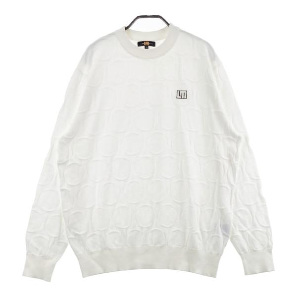 美品】LOUD MOUTH ラウドマウス ニット セーター ホワイト系 L ゴルフ