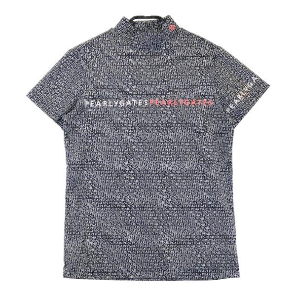 サイズ：2 PEARLY GATES パーリーゲイツ 2024年モデル モックネック 半袖Tシャツ  ネイビー系 [240101595713] ゴルフウェア レディース ストスト PEARLY GATES（パーリーゲイツ） 2024年モデル モックネック半袖T