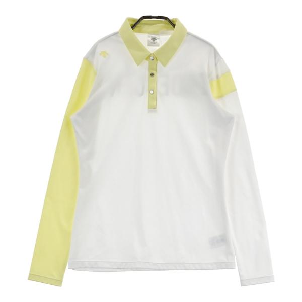 サイズ：L DESCENTE GOLF デサントゴルフ  長袖ポロシャツ  ホワイト系 [240101732598] ゴルフウェア レディース ストスト DESCENTE GOLF デサントゴルフ 長袖ポロシャツ ホワイト系 L ゴルフ